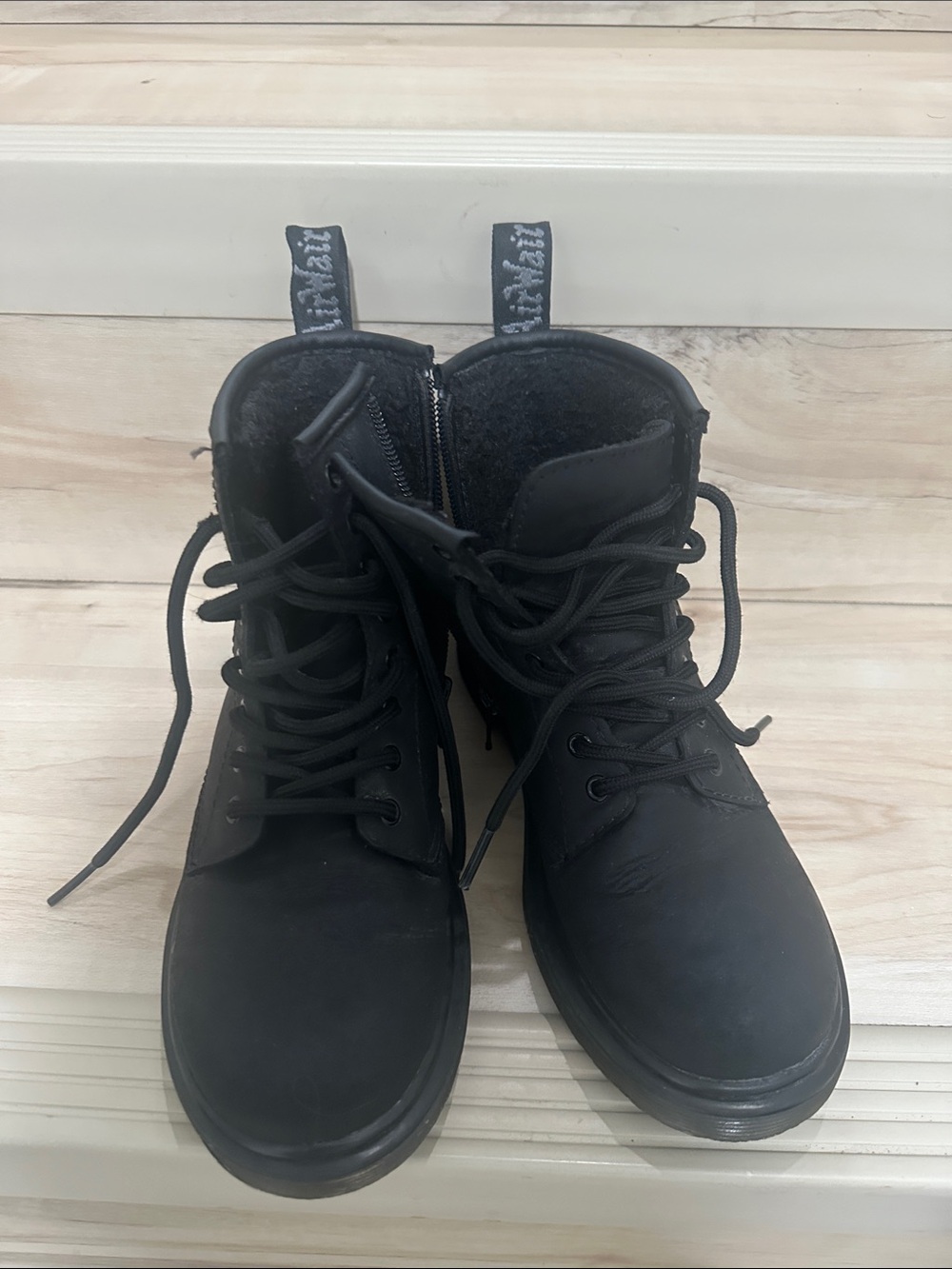 Dr. Martens Kids Black Lace-Up Ankle Boots